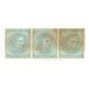 Image 1 : Uncut Sheet of 3 Confederate 5 Cent Stamps