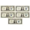 Image 1 : Group of 5 1957-B* $1 Silver Certificate Star Notes