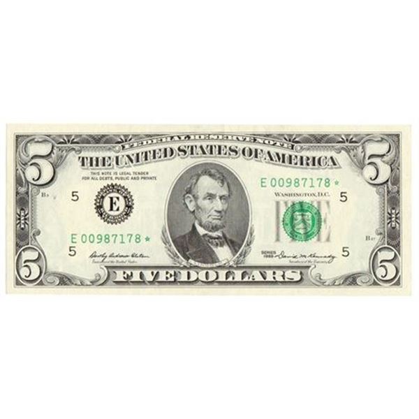 Fr.1969 E* 1969 $5 Federal Reserve Star Note