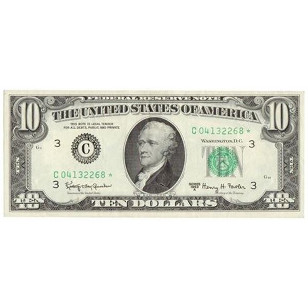 Fr.2017 C* 1963-A $10 Federal Reserve Star Note