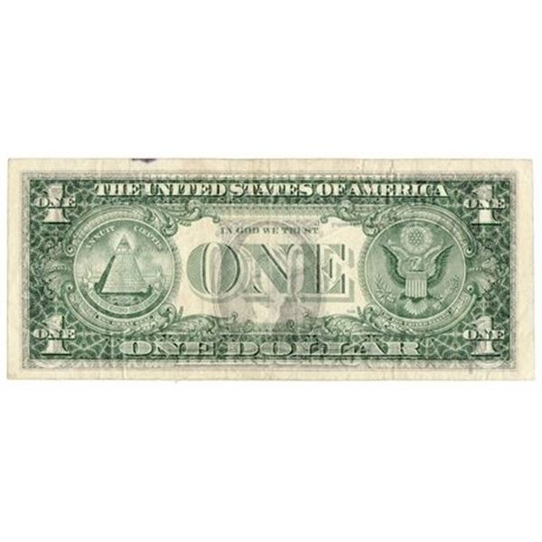 Fr.1921-D $1 Federal Reserve Note Offset Printing Error