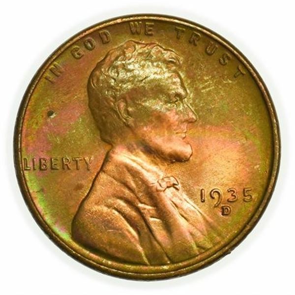 1935-D Lincoln Wheat Cent - Toned
