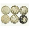 Image 1 : Group of 6 Liberty V Nickels 1899, 1903, 1907, 1908, 1910, 1912