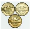 Image 2 : Group of 3 1954, 1954-D, 1954-S Jefferson Nickels