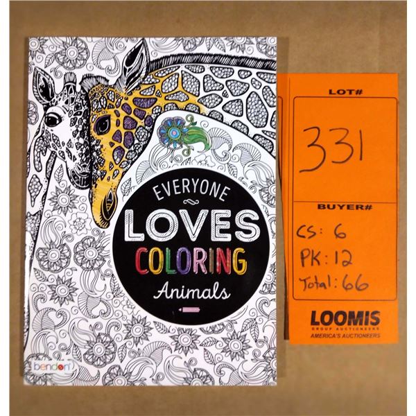 EVERYONE LOVES COLORING ANIMALS ART BOOK, SOFTCOVER, 40 IMAGES