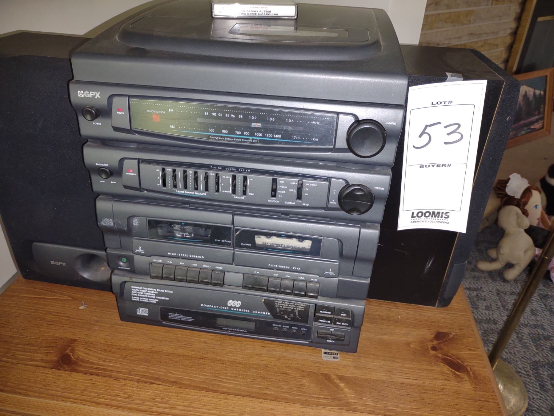 GPX COMPACT DIGITAL SOUND SYSTEM, AM/FM STEREO, TURNTABLE, DUEL