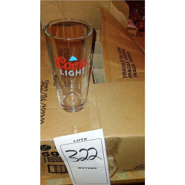 NEW COORS LIGHT 16 OZ GLASSES (X12)