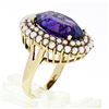 Image 8 : Vintage 14k Yellow Gold 7.13 ctw Oval Amethyst Solitaire & Pearl Halo Cluster Ri