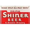 Image 1 : "Drink Shiner Beer" Double Sided Porcelain Sign