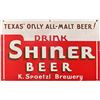 Image 3 : "Drink Shiner Beer" Double Sided Porcelain Sign