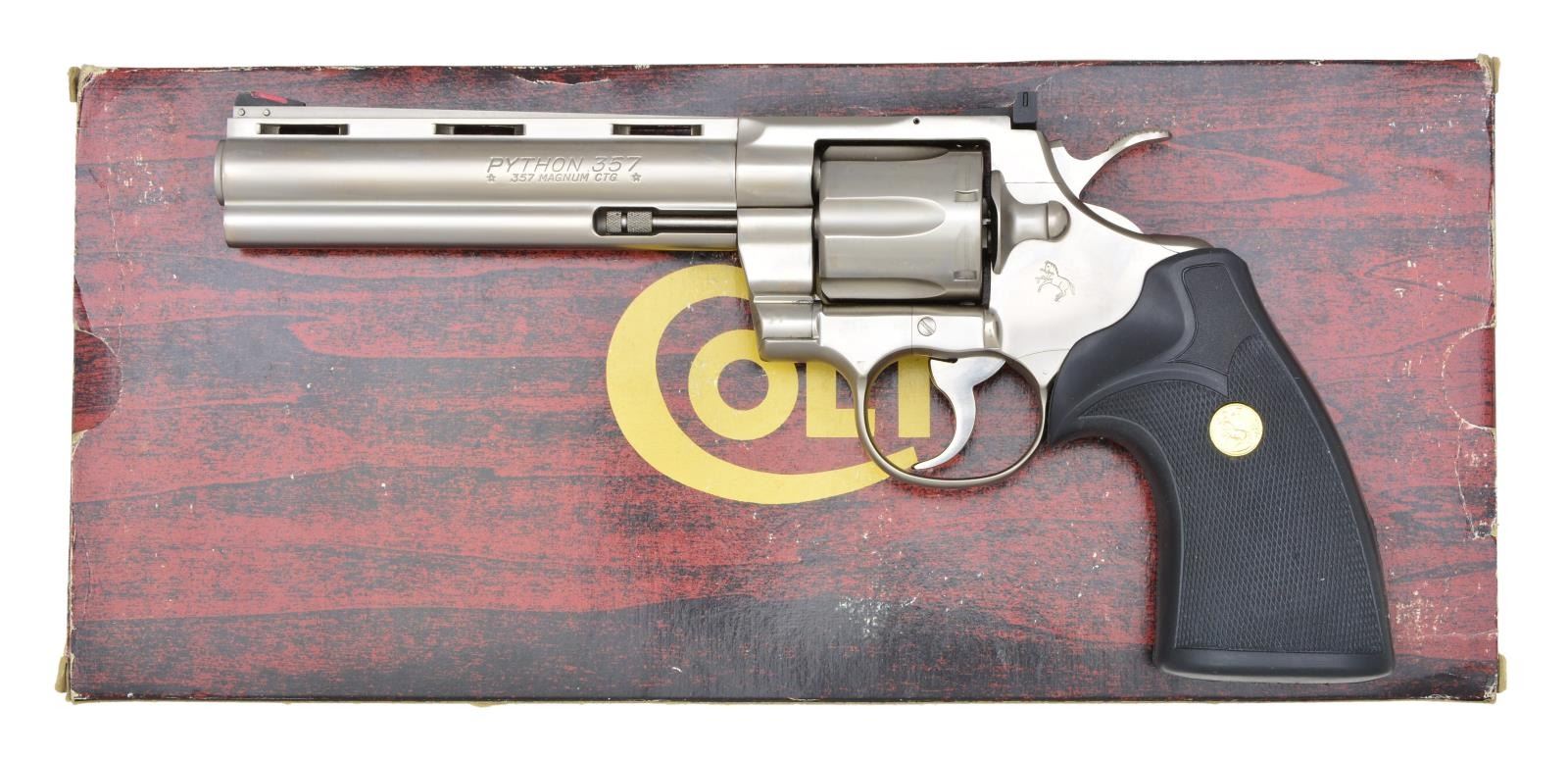 COLT PYTHON ELECTROLESS NICKEL DA REVOLVER.