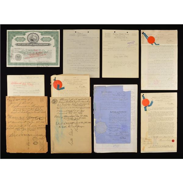 GROUP OF COLT FIREARMS PATENT AND RELATED