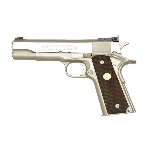COLT 45 MK IV/SERIES 70 NICKEL GOVERNMENT MODEL
