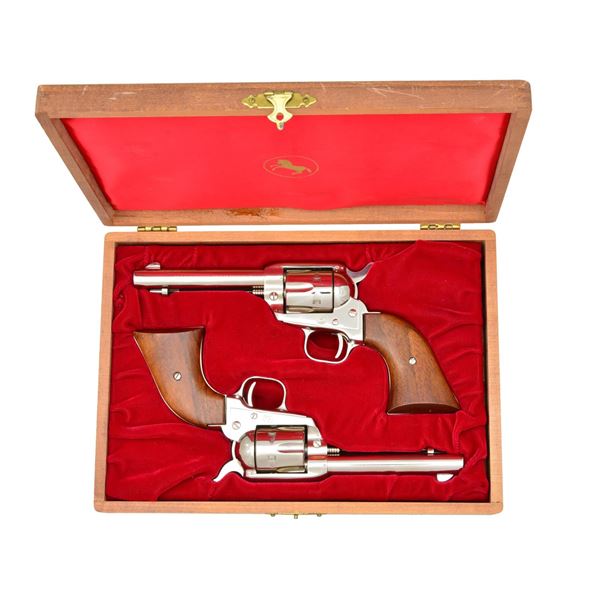 COLT FRONTIER SCOUT CASED PAIR SA REVOLVERS.