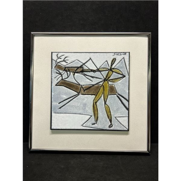 Charles Sucsan Quebec Ceramic Tile Wall Art - Framed (Approx: 12.25x12.25")