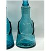 Image 5 : 2 Mid Century Auqa Blue Figural Bottles - Erik Hoglund Style Approx: 7x2.25"