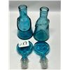 Image 8 : 2 Mid Century Auqa Blue Figural Bottles - Erik Hoglund Style Approx: 7x2.25"