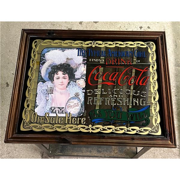 Vintage Coca-Cola Coke Framed Mirror Great Britain (Approx: 26.75x21.5")