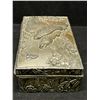 Image 5 : Vintage Embossed Metal Trinket / Storage Box Approx: 6x3.25"