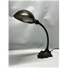 Image 1 : Vintage Metal Gooseneck Table Lamp Cast Base Adjustable to About 22"