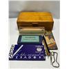 Image 1 : Vintage Wooden Box With Assorted Pencils Crayons etc (see photos)