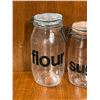 Image 2 : 3 Triomphe France Glass Canister / Storage Jars (largest approx: 10x4.5")