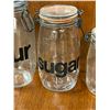 Image 3 : 3 Triomphe France Glass Canister / Storage Jars (largest approx: 10x4.5")