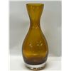 Image 1 : Mid Century Heavy Art Glass Tapered Vase Gold/Amber Approx: 8x3.5"