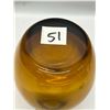 Image 6 : Mid Century Heavy Art Glass Tapered Vase Gold/Amber Approx: 8x3.5"