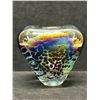 Image 1 : Jan Benda Studio Art Glass Textured Vase BC Canada Approx: 4"T 4.25"W