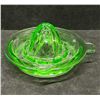 Image 2 : Green Depression Glass Orange / Lemon Juice Reamer Approx: 5.5"
