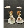 Image 4 : 2 Vintage Ucagco Ceramic Figurines w/umbrellas Japan Approx: 6" tall