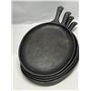 Image 2 : 4 Oval Cast Iron Skillets / Frying Pans Approx: 9.5" x 7" w/ 5" handle