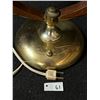 Image 7 : Mid Century Wood / Brass Table Lamp Works (Approx: 19"T 16"W)