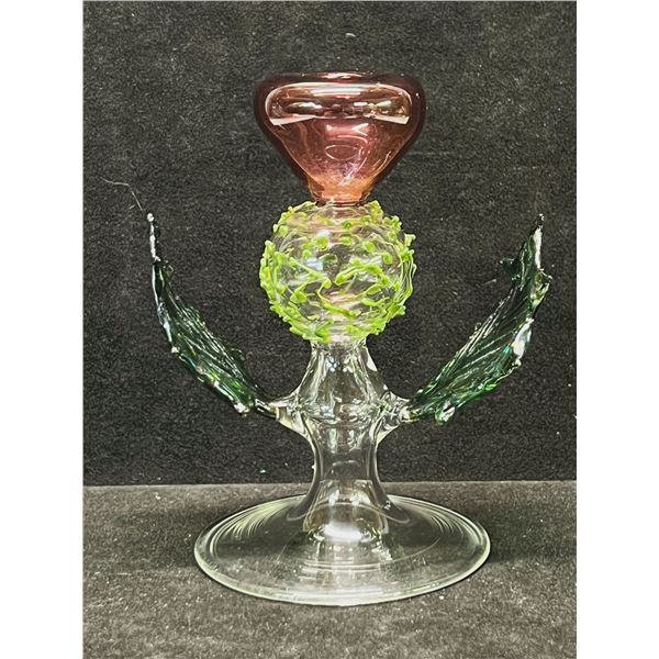 Amazing Multi Color Art Glass Centrepiece Textured Smaller Approx: 4.5"T