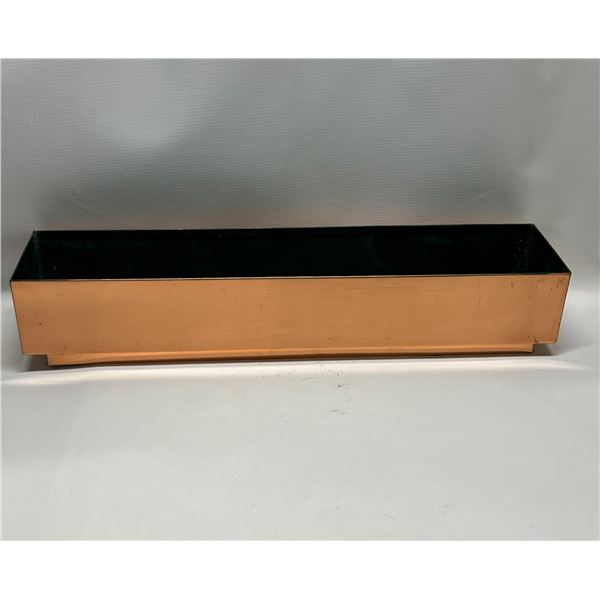 Mid Century Copper Plant Holder - Rectangular Approx: 18x4" & 3.5"T