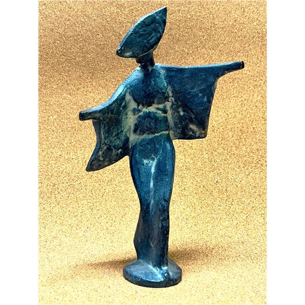 Mid Century Cast Metal Geisha Dancer Figurine Approx: 9.5"T 5.5"W