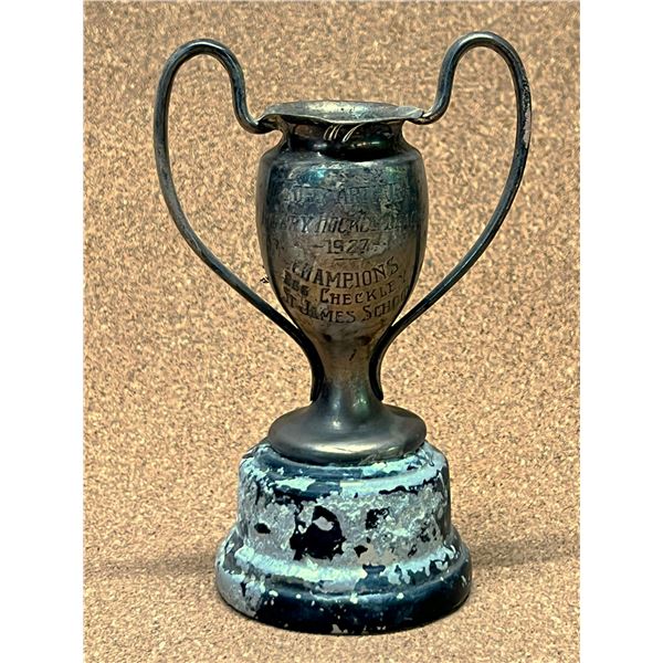 1927 St. James School Trophy - Hockey Reg Checkley Small Appr: 5.5"T