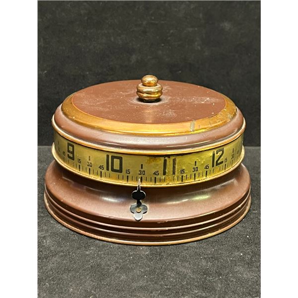 Vintage Brass Lux Mystery Rotary / Tape Measure Clock Works