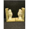 Image 3 : Italian Genuine Alabaster w/Praying hands Book Ends Approx: 5.5x3"
