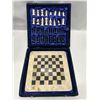 Image 1 : Very Nice Stone Chess Set w/original Box Smaller set (Board approx: 8x8")