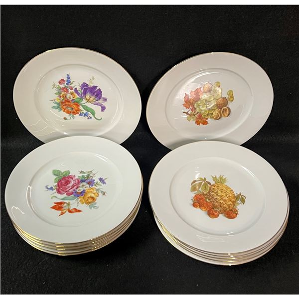 12 Floral / Fruit Theme Decorative Plates 10.25" - Ophir Jerusalem