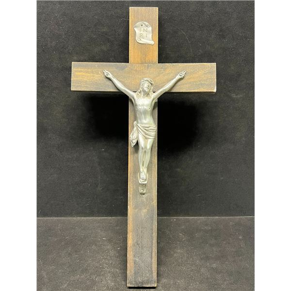Nice Metal / Wood Religious Cross Approx: 15x7.75"