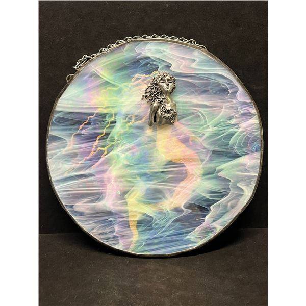 Stained Glass Mermaid Art Piece Approx: 11.75" across