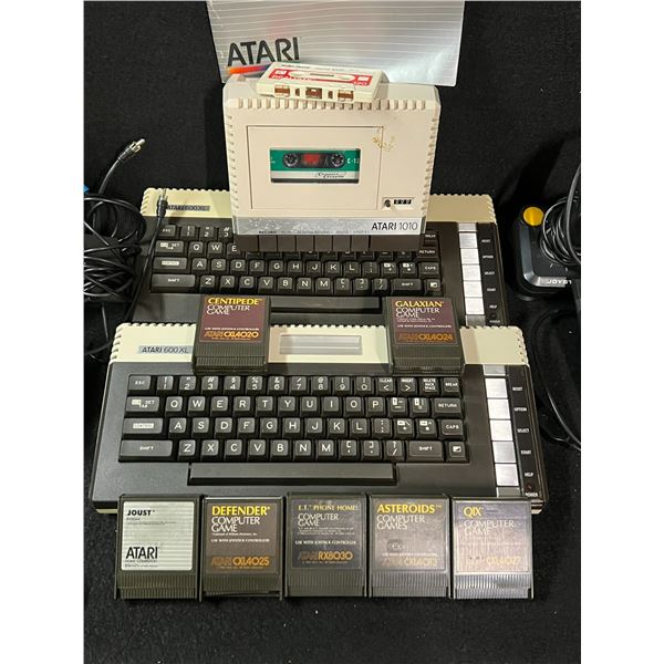 Vintage Atari 600 XL & 1010 Computer Game System Lot Games ETC (see descr)
