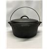 Image 1 : Cast Iron Handled Pot w/Lid - Larger Approx: 9.5"W 4"T