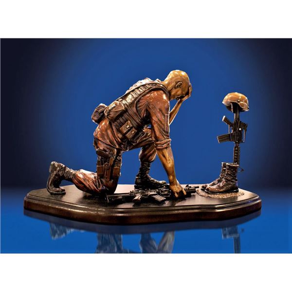 Soldier's Cross Bronze Sculpture by Laran Ghiglieri