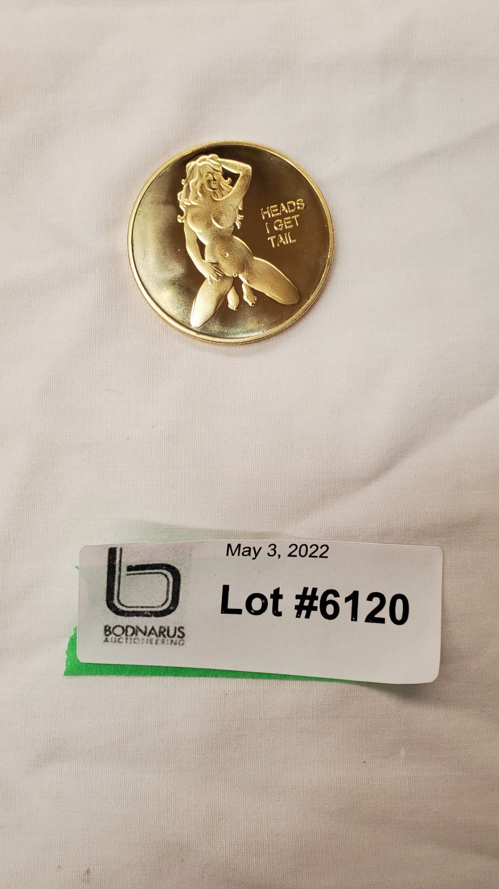 Heads I win novelty coin Bodnarus Auctioneering