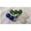 Image 2 : Bag/marbles, 2 blue 3 green 2 white 1 clear
