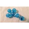 Image 3 : (6) Blue marbles with white swirl